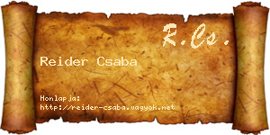 Reider Csaba névjegykártya
