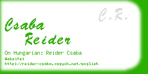 csaba reider business card